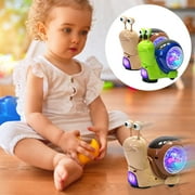Summer Savings Tpzfurit Adorable Crawling Snail Toy with Light-Up Music and Sound Effects 鈥?Perfect for Developing Toddler's Sensory and Hand-Eye Coordination Skills, Available in Green and Khak